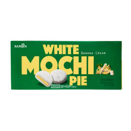 Моти со вкусом банана в белой глазури Banana Mochi Cake Samjin, Корея, 150 г Акция