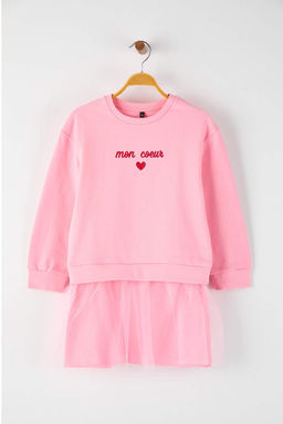 Visne 100% Pamuk Bask?l? Bisiklet Yaka A-line K?z Cocuk Orme Elbise TKDAW26EL00007 - Trendyolmilla фото 5