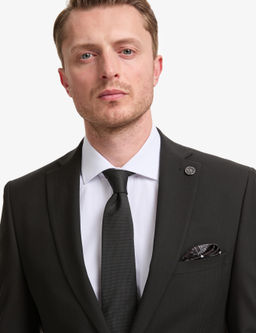 Siyah Slim Fit Tak_m Elbise