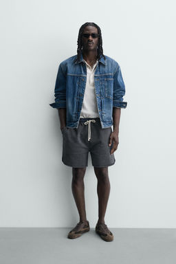 SHORTS JOGGER LAVADOS / Antracita oscuro