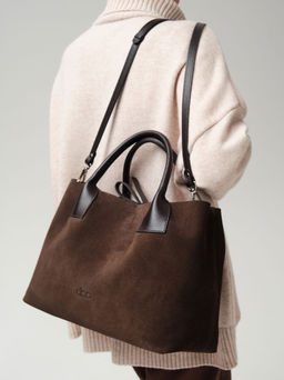 Замшевая сумка Iris DBR 31372 черный каштан  фото 6