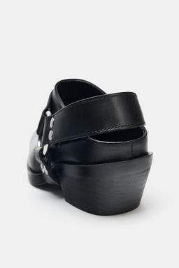 LEATHER BIKER CLOGS - Zara фото 19