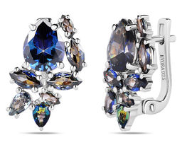 Серьги, мистик кварц синий, Эврика