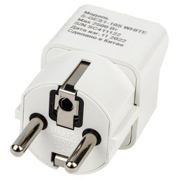 S-GES1-10S WHITE Переходник сетевой, 10А, 2500Вт, с заземлением. Белый. ТМ Uniel
