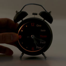 Будильник «One, two», дискретный ход, d=6.5 см, 12×8 см, от батарейки АА, чёрные