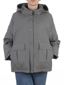 BM4836 GRAY/GREEN Куртка стеганная демисезонная женская (50 гр. холлофайбер)