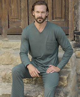 KM1816 Пижама: брюки и лонгслив ХАКИ