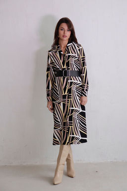 Платье-рубашка с английским воротником принт - Martichelli фото 39