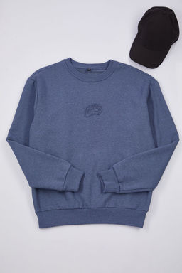TRENDYOL MAN Koyu Kahverengi Oversize/Genis Kesim Kabartma Yaz? Bask?l? Ici Polarl? Sweatshirt TMNAW25SW00053 - Trendyolmilla фото 5
