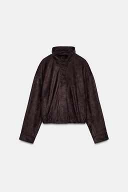 FAUX SUEDE BOMBER JACKET - Zara фото 7