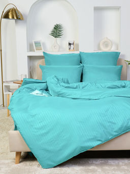 Постельное белье микрофибра страйп - Бирюзовый Евро (нав.70х70)