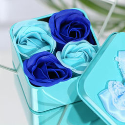 Мыльные розы, бирюзовые и синие, набор 4 шт. - SB BEAUTY фото 4