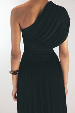 Vestido drapeado de un hombro - H&m фото 4