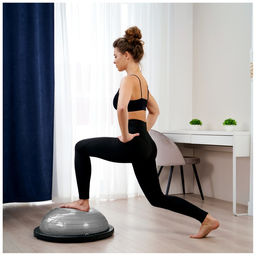 Полусфера BOSU гимнастическая, 58 х 25 см, с насосом, цвет серый - Simaland фото 7