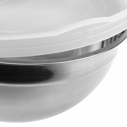 Миска (салатник) из нержавеющей стали д180мм, 1,4л, h90мм, s0,30мм, высокая, с пластмассовой крышкой (Китай) - Домашняя мода фото 6