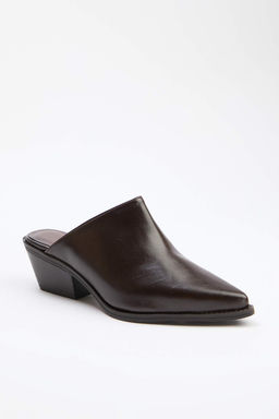 Koyu Kahverengi Suni Deri Klasik Topuklu Ayakkab? TAKSS26TO00056 - Trendyolmilla фото 4