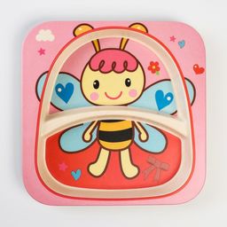 Набор бамбуковой посуды Бабочка, 5 предметов: тарелка, миска, стакан, вилка, ложка - Крошка я фото 2