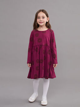 ?i?ekli Penye K?z ?ocuk Elbise