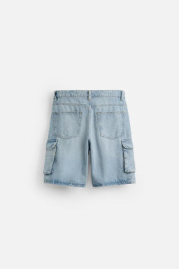 DENIM CARGO BERMUDA SHORTS - Zara фото 8