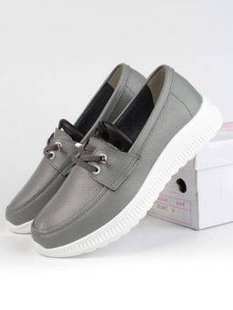 03-ZL-8861-1 DK. GRAY Полуботинки женские (натуральная кожа)