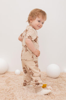 КР 400592/темно-бежевый,плюшевый мишка к410 брюки д/мал яс