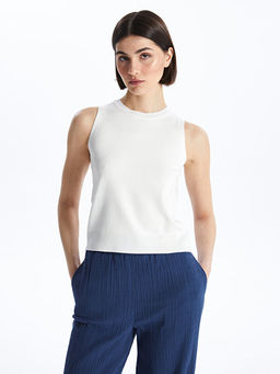 Kad?n Bisiklet Yaka D?z Triko Atlet