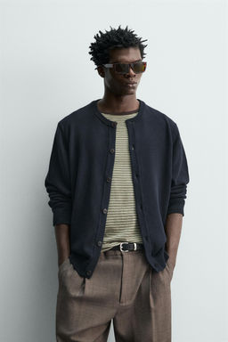 C?RDIGAN REGULAR FIT ALGOD?N / Marino oscuro - Zara фото 2