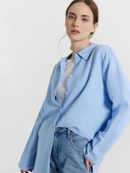 Рубашка женская голубая