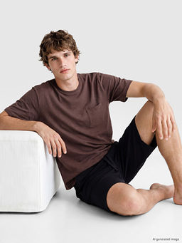 Regular Fit Erkek ?ortlu Pijama Tak?m?