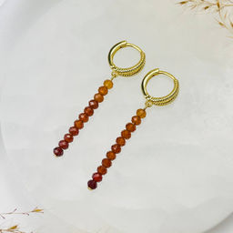 Серьги длинные из Граната Спессартин Градиент