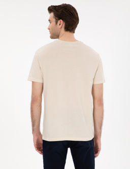 Bej %100 Pamuk Slim Fit Bisiklet Yaka Basic Ti__rt - Pierre cardin фото 5