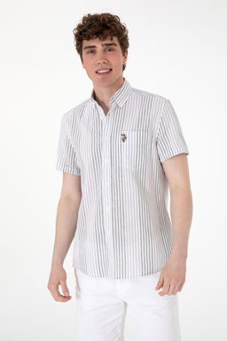 Erkek A__k Gri K_sa Kollu G_mlek Sepette S_rpriz _ndirim - U.s. polo assn фото 3