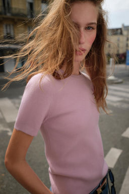 SOFT-TOUCH SHORT SLEEVE KNIT TOP - Zara фото 4