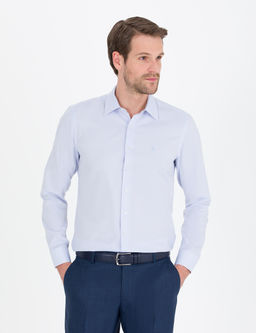 A__k Mavi Slim Fit Uzun Kollu G_mlek