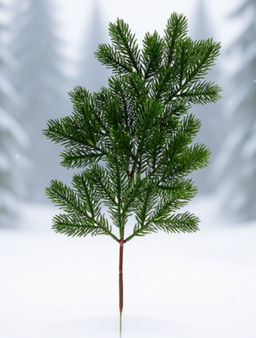 Декоративная ветка Елка 45см, средняя, пластик, зеленый (Россия)