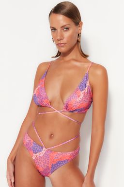 TRENDYOLMILLA Cini Desenli Biyeli High Leg Bikini Alt? TBESS23BA00291 фото 2