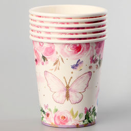 Цена за 2 шт. Стаканы бумажные «Бабочки», 6 шт.