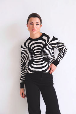 10446 Джемпер чёрно-белый - Martichelli фото 50