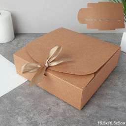 Коробка подарочная складная 16.5*16.5*5 см / 0519-8/B /уп 12/600/крафт