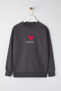 Teen Antrasit Orme Sweatshirt TWOAW26SW00063 - Trendyolmilla фото 7