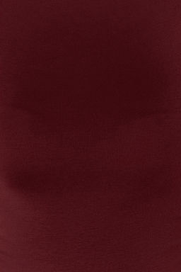 Bordo Dik Yaka Buzgu/Drape Detayl? Fitted/Vucuda Oturan Asimetrik Orme Bluz TWOSS24BZ00534