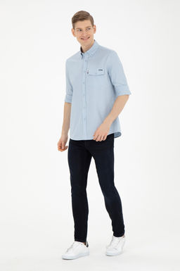 Мужская голубая рубашка с длинным рукавом - U.s. polo assn фото 11