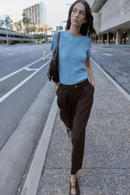 SOFT-TOUCH KNIT SHORT SLEEVE JUMPER - Zara фото 8