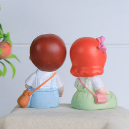 Цена за 2 шт. Фигурка Мальчик/Девочка висячие ножки 2 штуки набор 14 см / Y603 /уп 120/ - Галеонтрейд фото 2