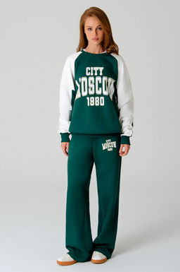 Арт. 2-541 Костюм женский с брюками 44-50 (4 шт) Цвет:изумруд,белый - Калинка фото 23