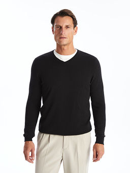 V Yaka Uzun Kollu Erkek Triko Kazak