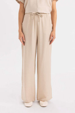 Широкие брюки из льна с широкими штанинами - Defacto фото 4