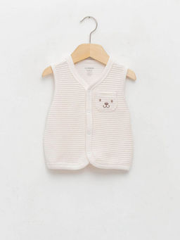 V Yaka Nak?? Detayl? Erkek Bebek Yelek
