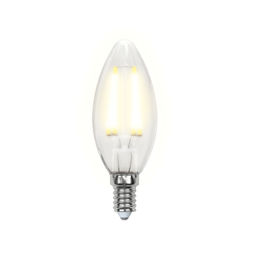 LED-C35-6W/WW/E14/FR PLS02WH Лампа светодиодная. Форма "свеча", матовая. Серия Sky. Теплый белый свет. Картон. ТМ Uniel.