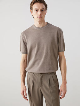 Bisiklet Yaka K?sa Kollu Erkek Triko Kazak